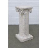 Faux marble corinthian column pedestal stand, 27 x 64cm.