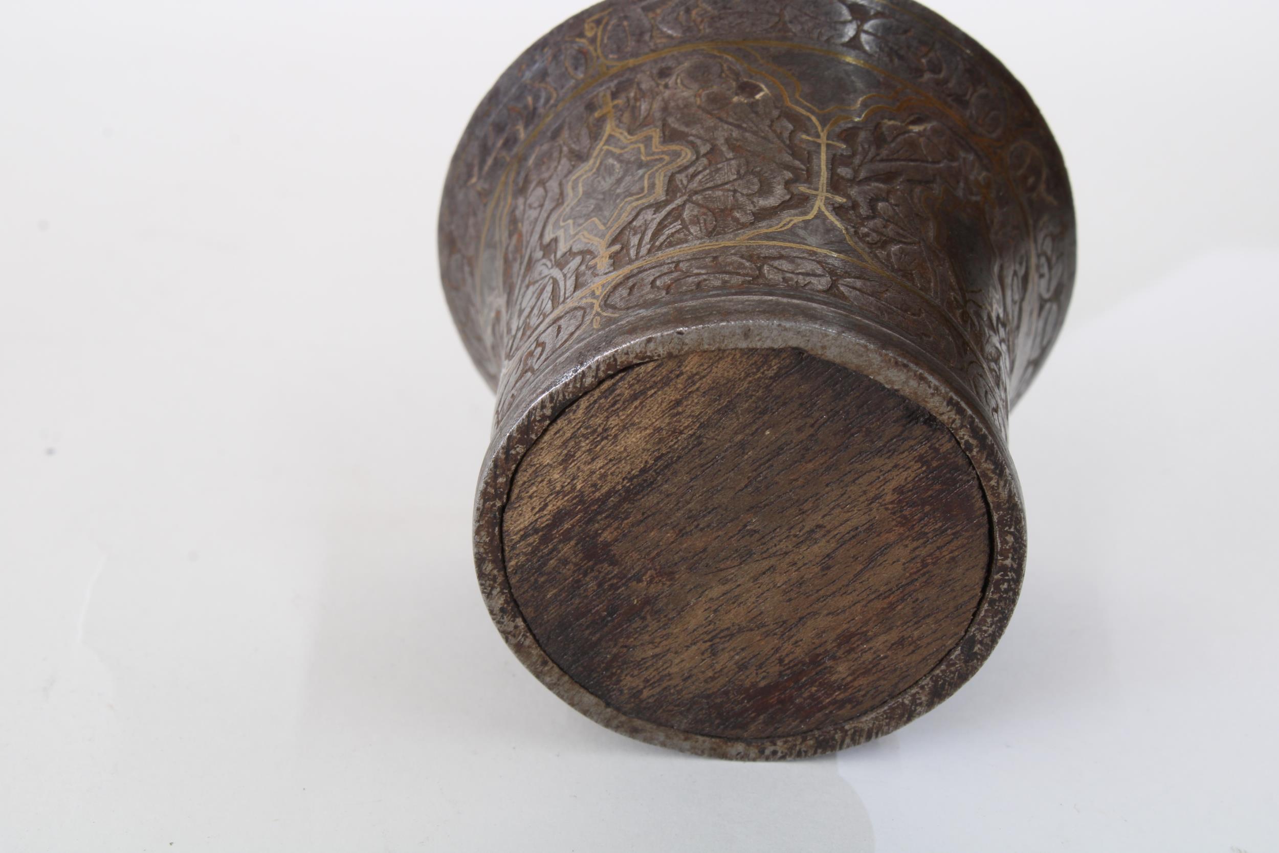Safavid / Venetian inlaid metal cup, 5 x 6.5cm - Image 2 of 2