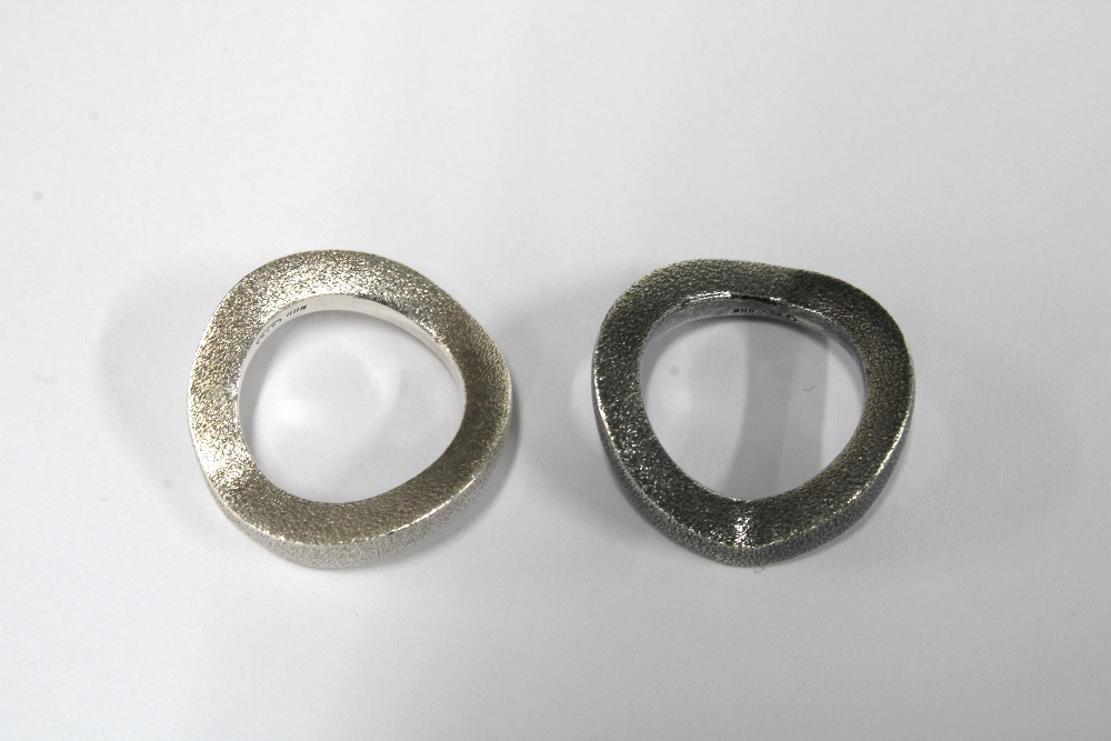 Two Danish silver stacking rings by Hans Henryk Nygaard, stamped maker's marks HHN & 925 (2) - Image 3 of 3