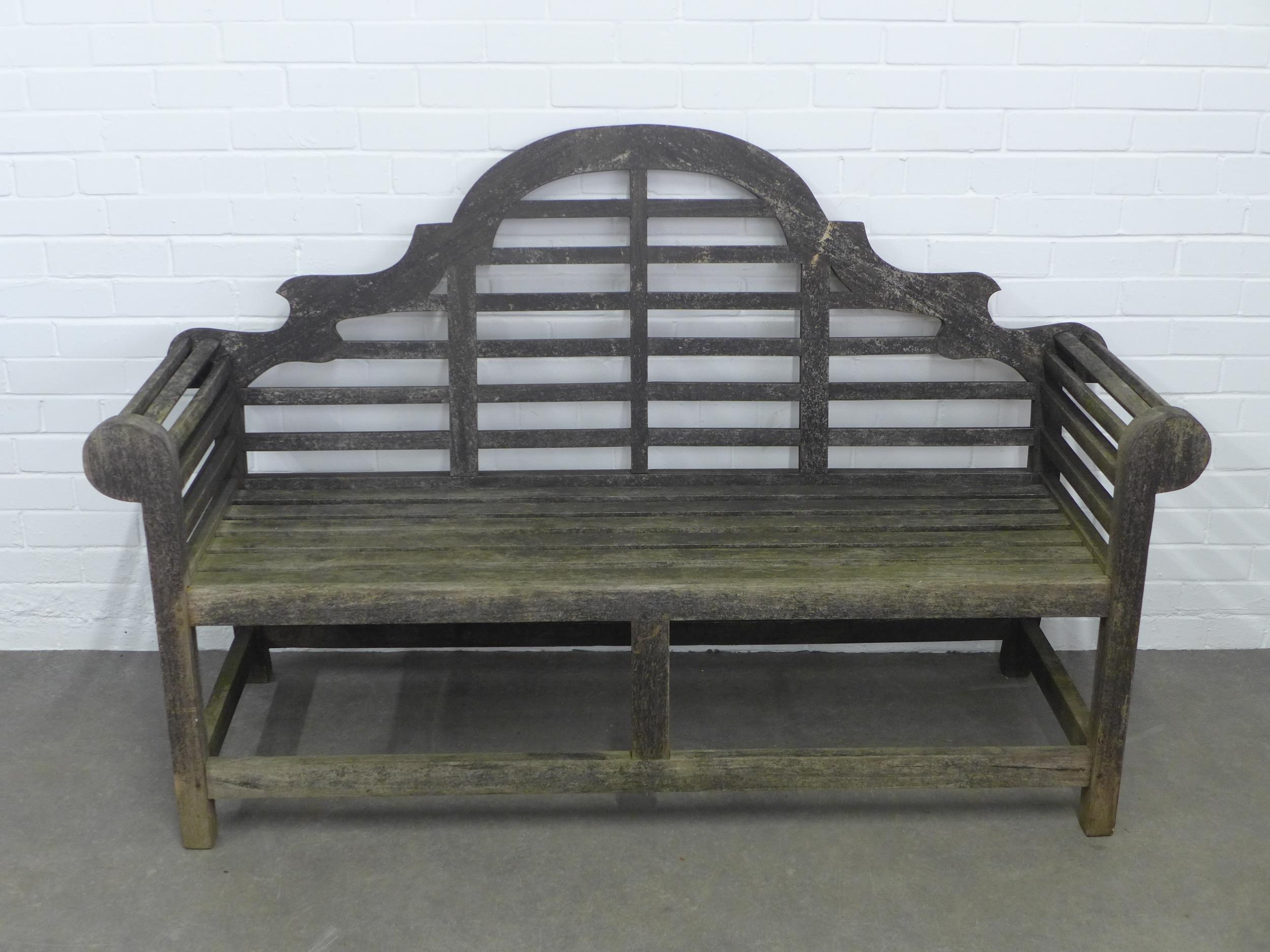Lutyens style garden bench, 156 x 104cm.