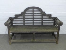 Lutyens style garden bench, 156 x 104cm.