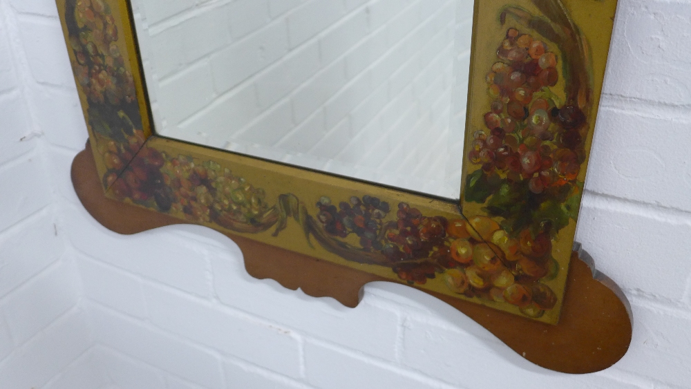 Floral painted wall mirror, 62 x 99cm. - Image 3 of 3