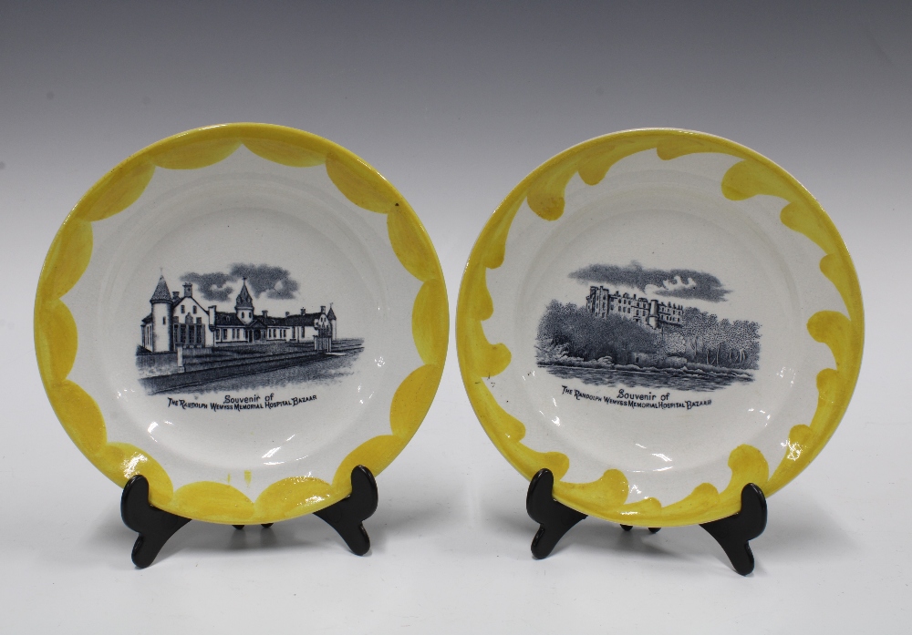 Set of two Wemyss commemorative plates with printed transfer, inscribed 'Souvenir of The Randolph