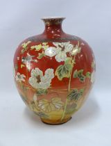 A large Japanese earthenware vase, 31 x 40cm.