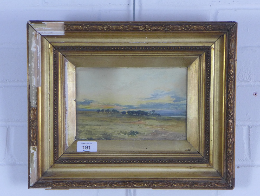 WILLIAM BEATTIE BROWN RSA (Scottish,1831-1909), small landscape watercolour, signed and framed - Image 2 of 3