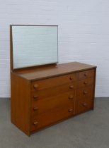 Vintage retro teak dressing chest, 118 x 127 x 48cm.