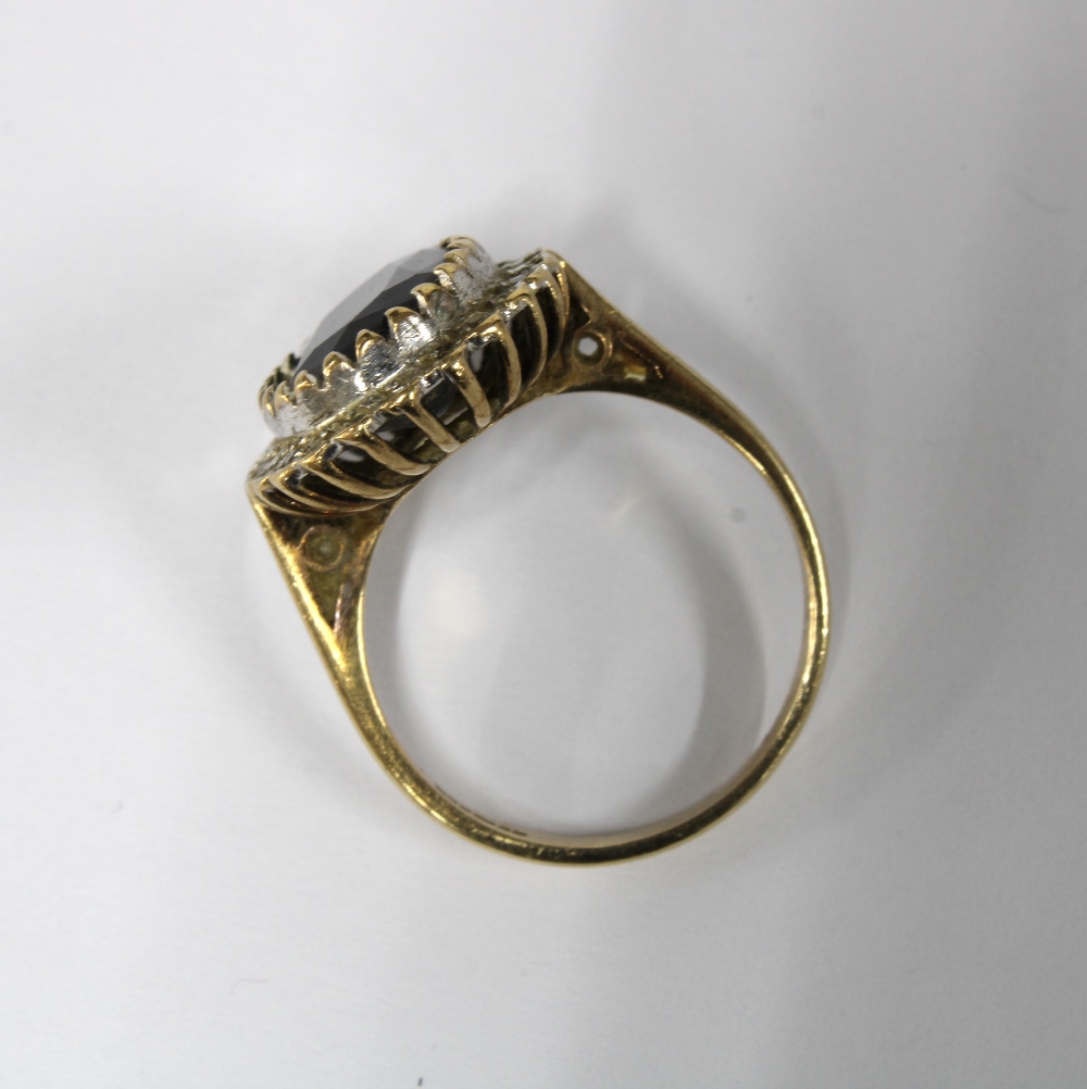 9ct gold sapphire and diamond ring, Birmingham 1989 - Image 5 of 5