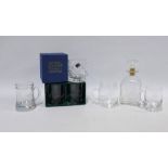 Curling Interest: Royal Scot boxed crystal tumbler, a decanter with stopper and three tankards