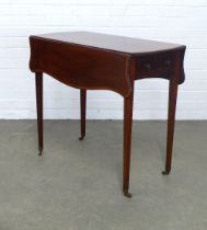 Cowtan & Sons mahogany Pembroke table, crossbanded top with string inlay, raised on square