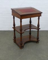 Victorian rosewood Davenport writing desk with open tiers, 54 x 80 x 45cm.