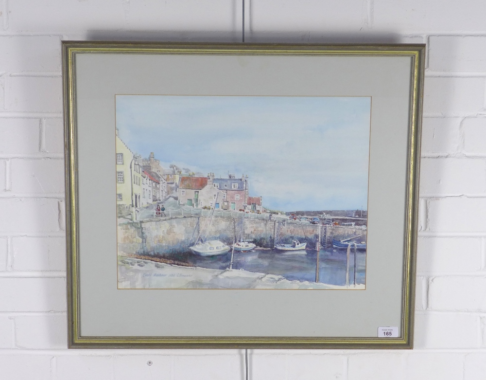 C. BREWSTER, CRAIL HARBOUR, signed watercolour, framed under glass, 47 x 36cm - Image 2 of 3
