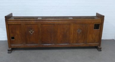 SIR ROBERT LORIMER (1864-1929), oak radiator cover, circa 1925, rectangular with six fielded panels