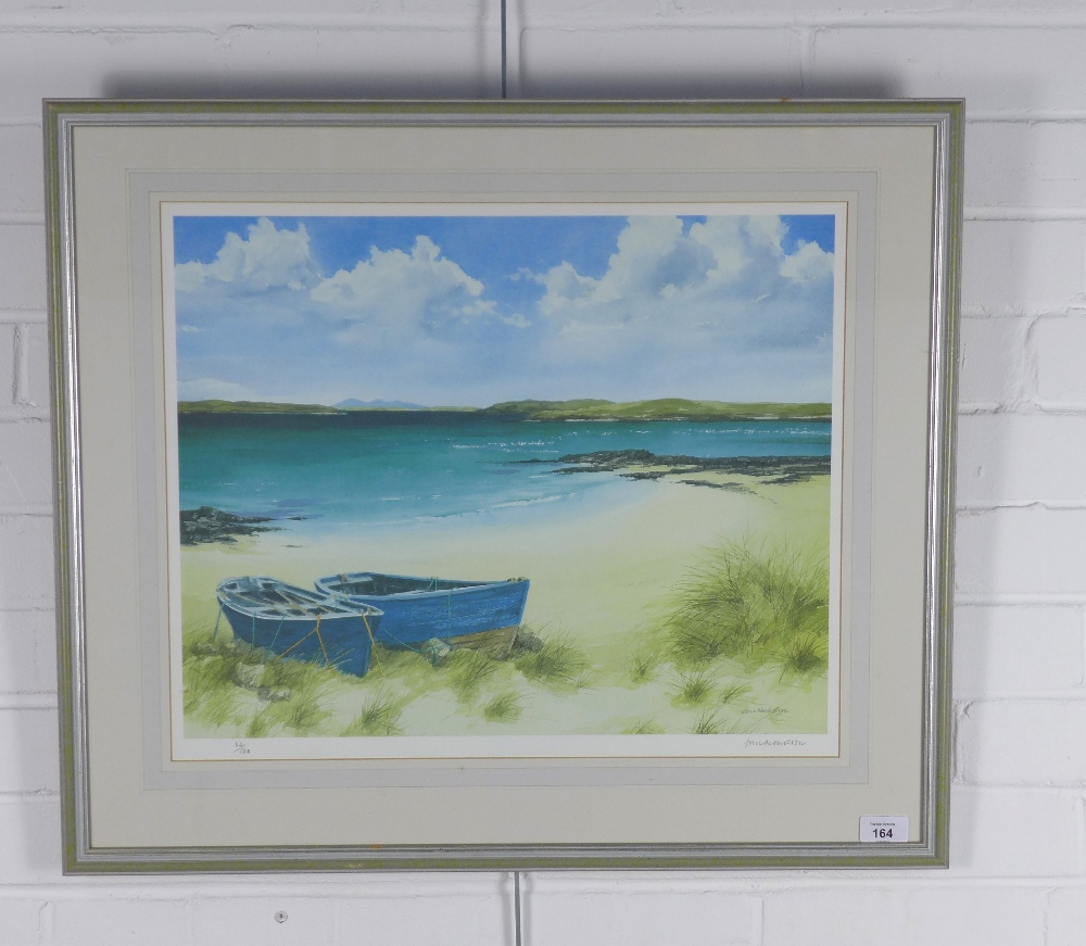 JIM NICHOLSON (Scottish, 1924 - 1996) Ltd Ed 63/500, pencil signed print of Valtos, Lewis, framed - Image 2 of 3