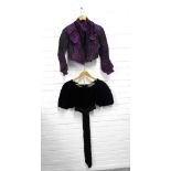 Copland & Lye of Glasgow bodice jacket, purple with black stitched pattern, boned lining together