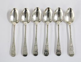 Set of six Victorian silver teaspoons, Glasgow 1871 (6)