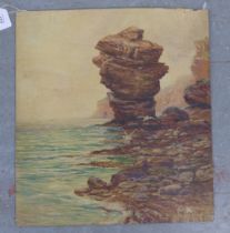 WILTON MOTLEY (BRITISH 19TH/20TH CENTURY), OLD MAN OF HOY, unframed oil on board, 40 x 45cm