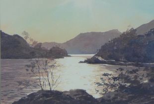 RICHARD ALDRED D.A. (Edin), Twilight, signed watercolour, framed under glass and labelled verso,
