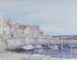 C. BREWSTER, CRAIL HARBOUR, signed watercolour, framed under glass, 47 x 36cm