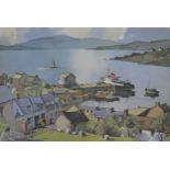 EDWARD WESSON, R.I, R.B.A, R.S.M.A, large card poster of The Post Office, Mallaig, 80 X 58cm overall