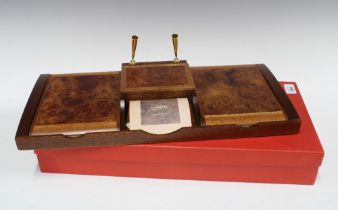 Agresti of Florence, briarwood desk set with original presentation box, 49cm.