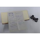 Early / mid 20th century - autograph album together with opera glasses