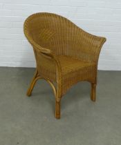 Wicker armchair, 75 x 84 x 43cm.