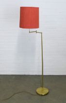 Brass standard floor lamp, 166cm.