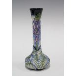 Moorcroft vase, signed Rachel J Bishop and dated 2002, 9.5 x 20.5cm.