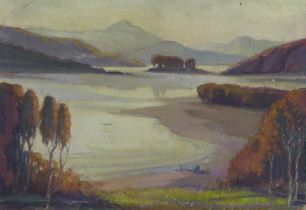 Attributed to GEORGE CUNNINGHAM STEVENSON (SCOTTISH fl. 1919 - 1957) untitled landscape oil on