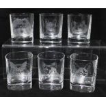 Set of 6 cat patterned glass tumblers, boxed (6)