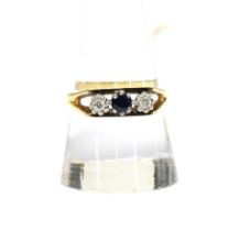 Vintage sapphire and diamond ring, set in 18ct gold, London 1978
