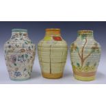 Three large Kensington Pottery Art Deco vases (3)