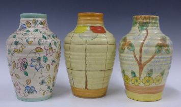 Three large Kensington Pottery Art Deco vases (3)