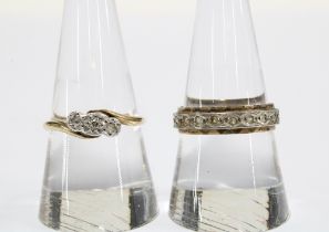 Early 20th century three stone diamond ring, set in 9ct gold and platinum together with a 9ct gold