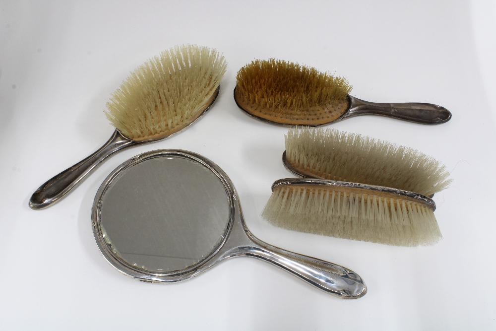 Birmingham silver backed dressing table brush set, (5) - Image 2 of 2