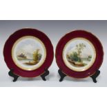 Two handpainted cabinet plates (2) 24cm.