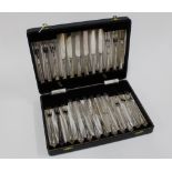 Cased set of twelve Epns fruit knives and forks