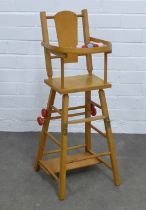Childs vintage metamorphic high chair, 25 x 75cm.