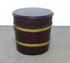 Reproduction mahogany and brass mounted peat bucket, with metal liner 39 x 37cm.