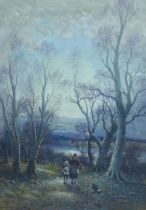 WILLIAM MANNERS (British 1860-1930) AUTUMN NR ARNSIDE, signed watercolour, framed under glass, 24