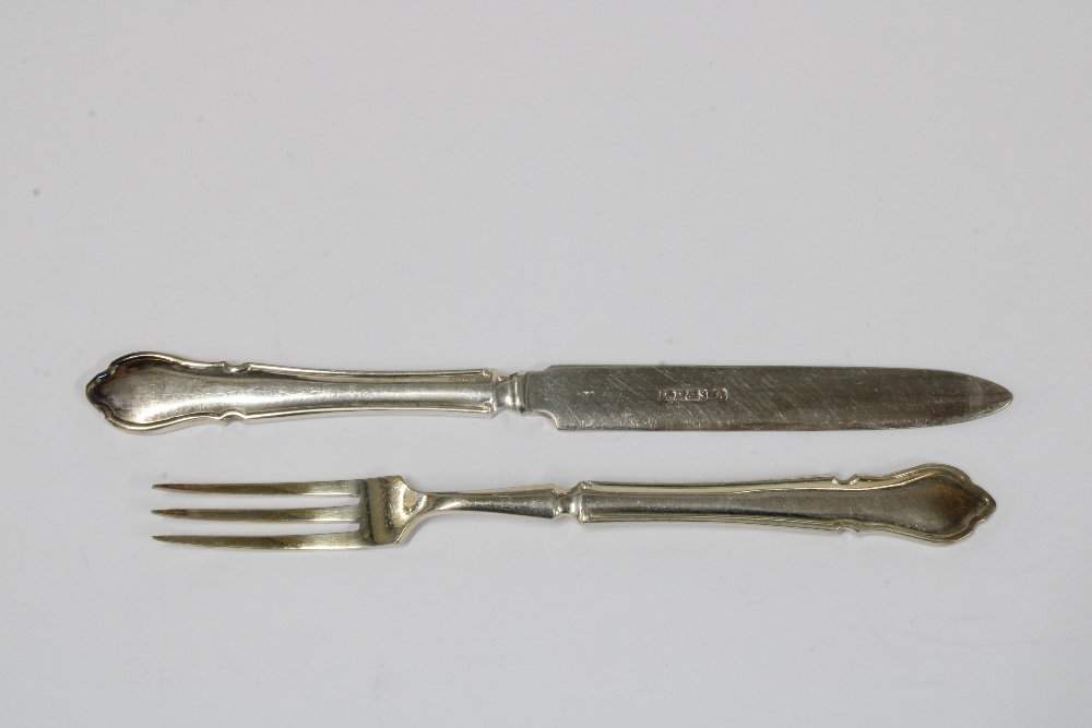 Cased set of twelve Epns fruit knives and forks - Image 2 of 2