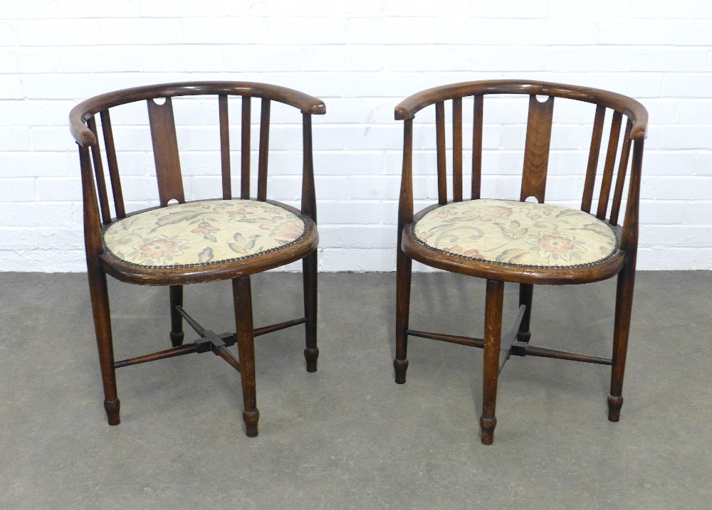 Pair of Edwardian corner chairs, 52 x 68 x 45cm. (2)