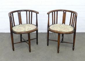Pair of Edwardian corner chairs, 52 x 68 x 45cm. (2)