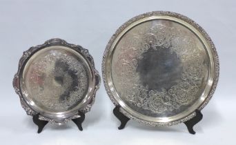 Two trays, one by Willcox International Silver company (2)