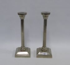 A pair of Corinthian column candlesticks, (2) 35cm