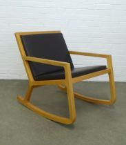 Contemporary light oak rocking chair, likely designed by James Harrison for Habitat, 60 x 73cm.