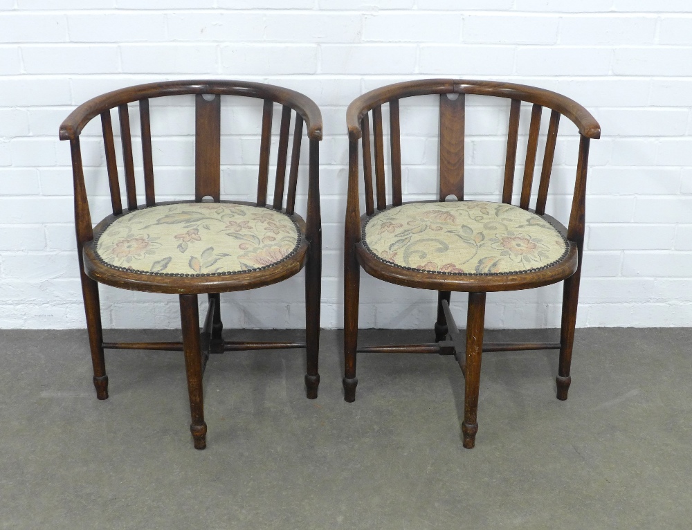 Pair of Edwardian corner chairs, 52 x 68 x 45cm. (2) - Image 2 of 2