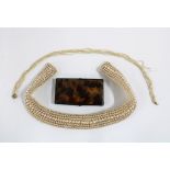 Ladies vintage faux pearl collar for Ben Goodman & Son, Inc, Japan together with a tortoiseshell