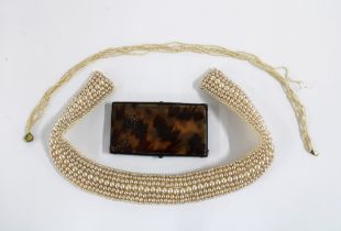 Ladies vintage faux pearl collar for Ben Goodman & Son, Inc, Japan together with a tortoiseshell