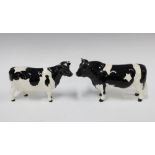 Beswick Friesian cow and bull, CH Coddington & CH Claybury Leegwater, (2) 22cm.